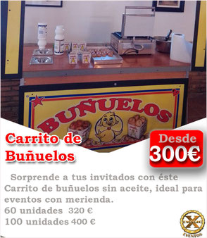 carrito de buñuelos para bodas en Cádiz