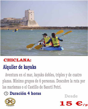 ruta en kayak por Cadiz