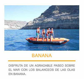 banana acuática en las palmas