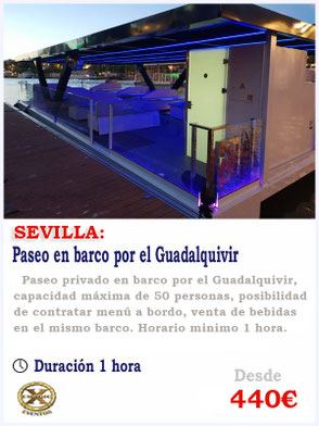 Fiesta en barco Sevilla 50 personas