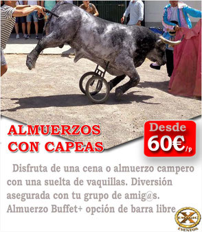 almuerzo con capeas Málaga