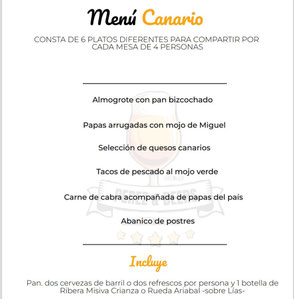 menu canario para despedidas de solteros en las palmas