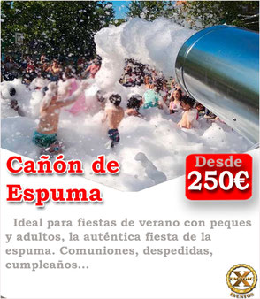 cañón de espuma para eventos en Cádiz