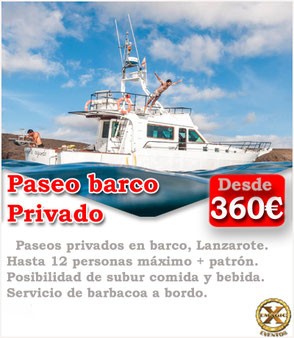 paseo en barco privado en lanzarote