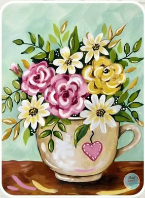 tasse et fleurs du printemps