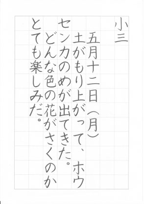 埼玉県硬筆展、2023年、小3、手本