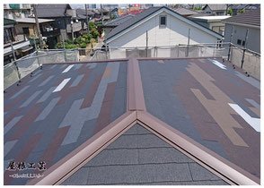 葺き替え後　加須市　屋根工事　©2018屋根工芸　㈱大塚興業社