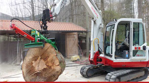 Holzspalter MiniBagger, Oberauer Transporte Nußdorf