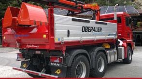 3-Achser Kipper mit Ladekran, Oberauer Transporte Nußdorf