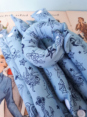 Schlafwickler Pillow Curlers hellblau maritime Motive