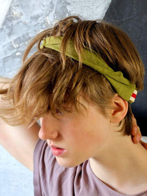 Handgemachtes Leinen Haarband Grün / Handmade Linen Bandana Green