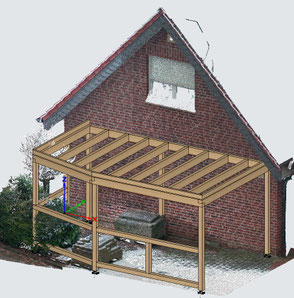 Visualisierung Carport Giebel