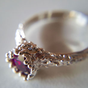 Bague Karang argent 925 grenat rhodolite