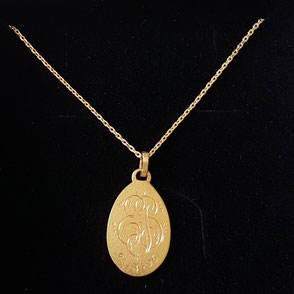 Médaille de Baptême or jaune 750 avec gravure