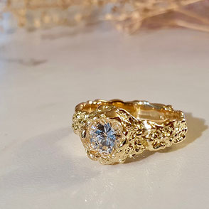 Bague Karang or jaune 750 diamant 1 carat