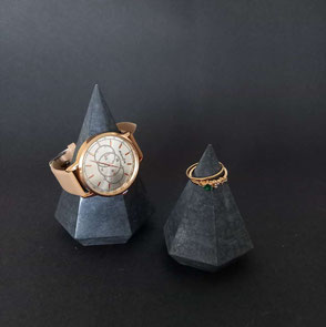 Concrete Diamond Bracelet, Ring, Watch Stand, Retail Display by PASiNGA