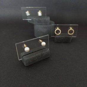 Concrete Glass Earring Display Set 'Cathy'  by PASiNGA