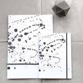 Black Splatter Recycled Paper Pocket Notebooks by PASiNGA