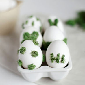 Moss Easter Egg Decor via Pinterest