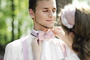 Seiden-Krawatte in rosa für den Bräutigam