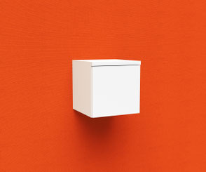 Sideboard an Akustikbild, Absorberplatte zur Schalldämmung