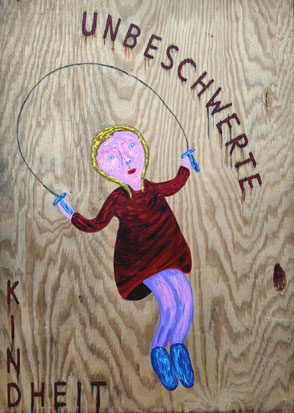 Kinderglück: Acryl auf Holz, 91,5 x 66 cm, 2025