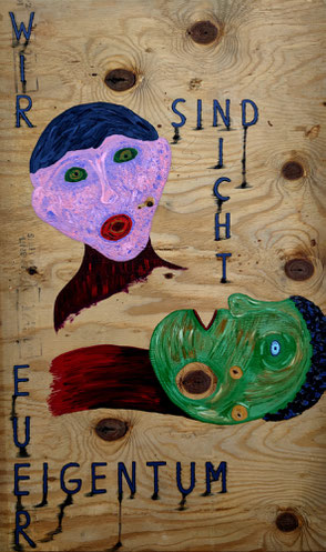 Kinderrechte: Acryl auf Holz, 104 x 63 cm, 2025