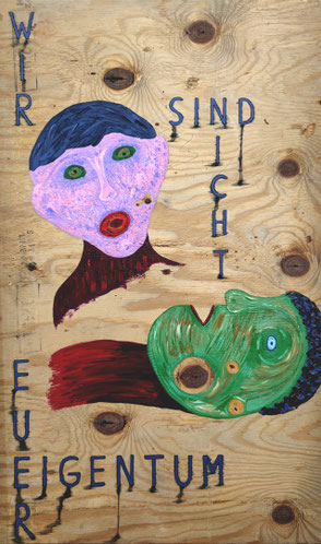 Kinderrechte: Acryl auf Holz, 104 x 63 cm, 2025