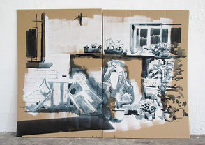 Tusche auf Karton, 2020, ca. 114 x 134 cm