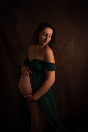 Photo de grossesse au studio de Mathilde Meunier photographe à Vallet et à Ancenis.