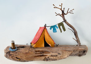 Christine Grandt - Treibholzkunst - Postkarte C6 15 x 10,5 cm - Miniatur, Skulptur, 
