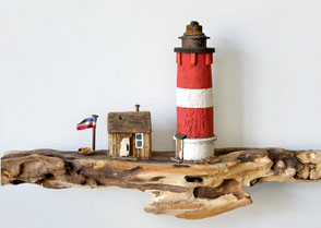 Christine Grandt - Treibholzkunst - maritime Postkarte - Leuchtturm - Geschenk zur Hochzeit Geburtstag Weihnachten Jubiläum