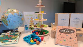 Präsente Globus, Buch, Ernährungspyramide, Strombaukasten, Flyer