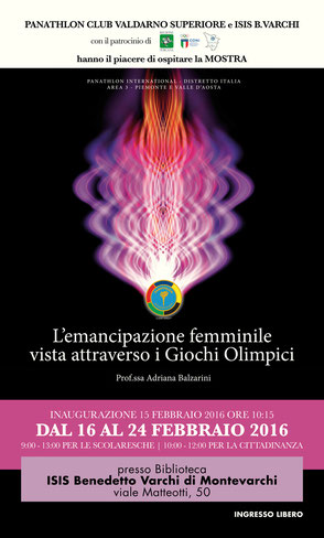 Panathlon Valdarno Superiore: Mostra "L'emancipazione femminile vista attraverso i Giochi Olimpici"