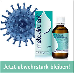 Virus und Packshot  - Jetzt abwehrstark bleiben mit metavirulent