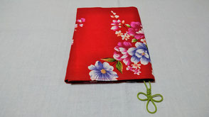 取扱商品/花布/ﾌﾞｯｸｶﾊﾞｰ(文庫用)/牡丹/ﾚｯﾄﾞ