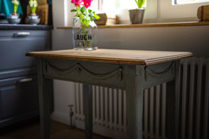 Tisch Küchentisch Vintage Antik Furniture Mülheim an der Ruhr Brocante Echtholz Grau Holz Alt Esstisch Möbel Ruhrgebiet Shabby Chic Landhaus Stil 