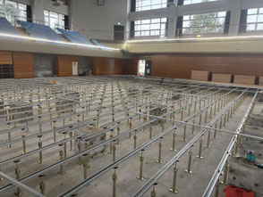 体育館鋼製床下地組