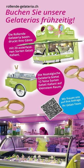 Flyer Hochzeit von Die Rollende Gelateria – Ihre Hochzeit mit feinen italienischen Gelati.