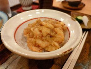 お食事はかき揚げ天丼