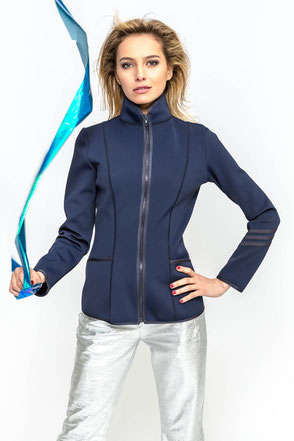 Women's Navy Blue light Neoprene Jacket - Prague