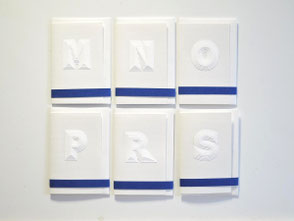 Karten klein aus weißem Papier M-S