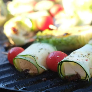 Kerstins Keto, Zucchini - Feta Spieße