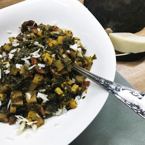 Kerstins Keto, Grünkohl mit schwarzem Rettich