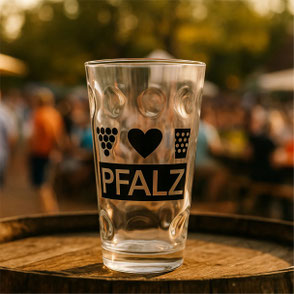 Pfalz Dubbeglas 0,5 L mit Weintrauben & Herz 