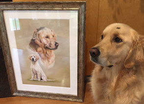 Tierportrait handgemalt traditionell nach Foto Hund