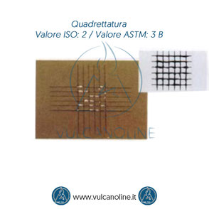 Prova di quadrettatura - Valore ISO 2 - Valore ASTM 3 B