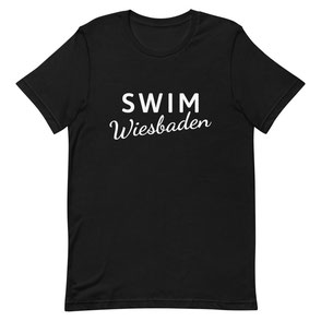 T-Shirt schwarz Swim Wiesbaden pink