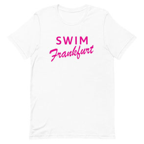 T-Shirt weiß Swim Frankfurt pink