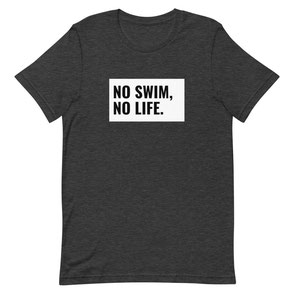 T-Shirt schwarz NO Swim, NO Life schwarz/weiß
